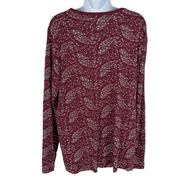 Lands End Womens Relaxed Fit Long Sleeve Paisley Print Top Size XL 18 - Picture 4 of 9